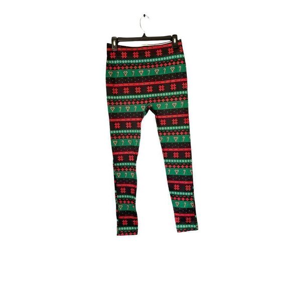 Target women’s fleece lined Christmas candy cane high waisted stretchy leggings - Picture 1 of 4